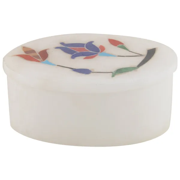 White_Alabaster_Polished_Marble_Inlay_Oval_Shaped_For_Jewellery_Storage_Box_(_7.6_Cm_X_5.1_Cm_X_3.2_Cm)