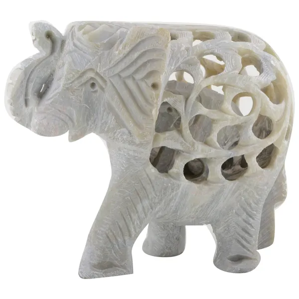 Multicolor_Gaurara_Carved_Trunk_Up_Elephant_Figurine_(10.2_Cm)