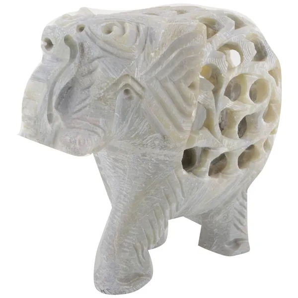 Multicolor_Gaurara_Carved_Trunk_Up_Elephant_Figurine_(10.2_Cm)