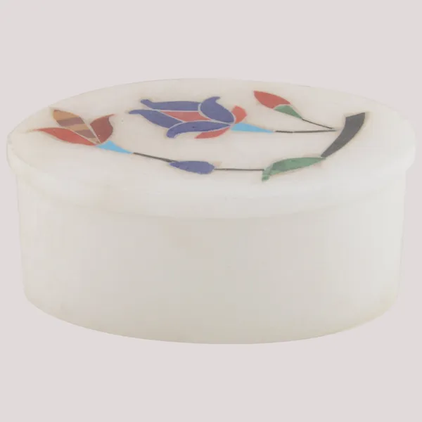 White_Alabaster_Polished_Marble_Inlay_Oval_Shaped_For_Jewellery_Storage_Box_(_7.6_Cm_X_5.1_Cm_X_3.2_Cm)