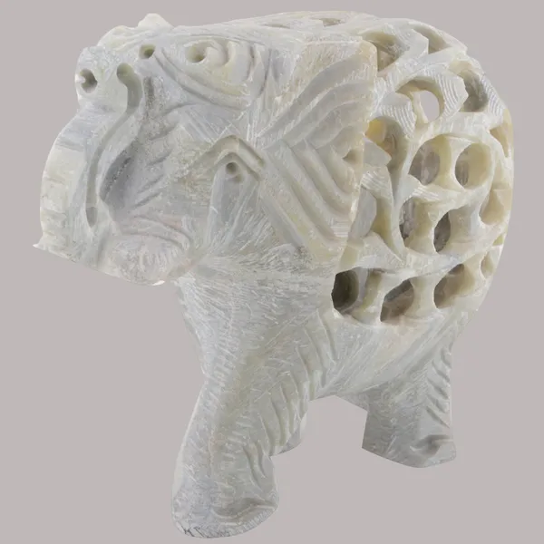Multicolor_Gaurara_Carved_Trunk_Up_Elephant_Figurine_(10.2_Cm)