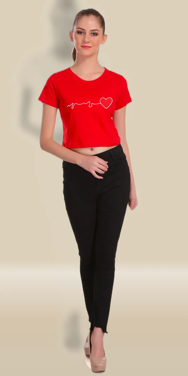 Red_Cotton_Heart_Beat_Graphic_Printed_Crop_Top_For_Women