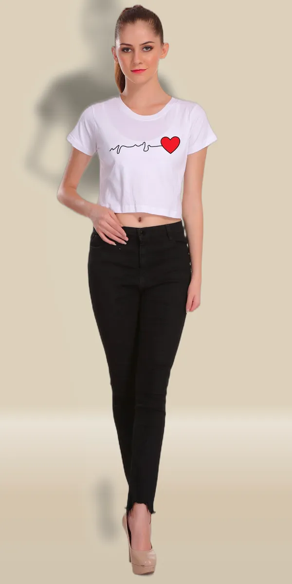 White_Cotton_Heart_Beat_Graphic_Printed_Crop_Top_For_Women
