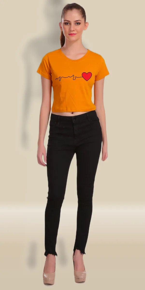 Yellow_Cotton_Heart_Beat_Graphic_Printed_Crop_Top_For_Women
