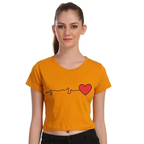 Yellow_Cotton_Heart_Beat_Graphic_Printed_Crop_Top_For_Women