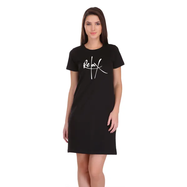 Black_Cotton_Relax_Printed_Long_T-Shirt_For_Women