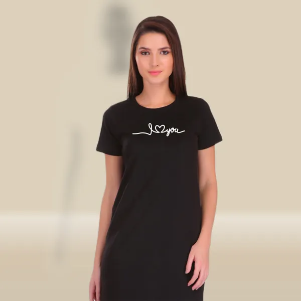 Black_Cotton_I_Love_You_Printed_Long_T-Shirt_For_Women