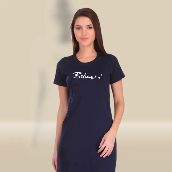 Navy_Blue_Cotton_Believe_Printed_Long_T-Shirt_For_Women