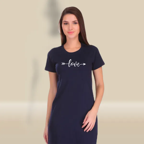 Navy_Blue_Cotton_Love_Printed_Long_T-Shirt_For_Women