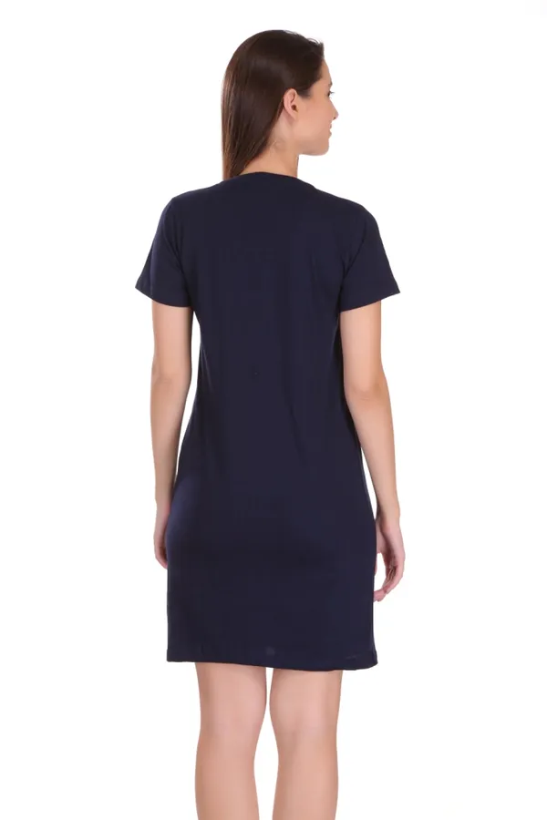 Navy_Blue_Cotton_Love_Printed_Long_T-Shirt_For_Women