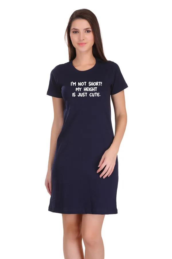 Navy_Blue_Cotton_Short_But_Cute_Printed_Long_T-Shirt_For_Women