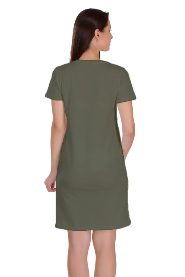 Olive_Green_Cotton_Believe_Printed_Long_T-Shirt_For_Women