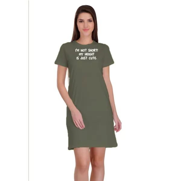 Olive_Green_Cotton_Short_But_Cute_Printed_Long_T-Shirt_For_Women
