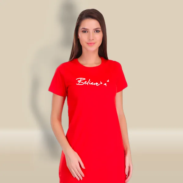 Red_Cotton_Believe_Printed_Long_T-Shirt_For_Women
