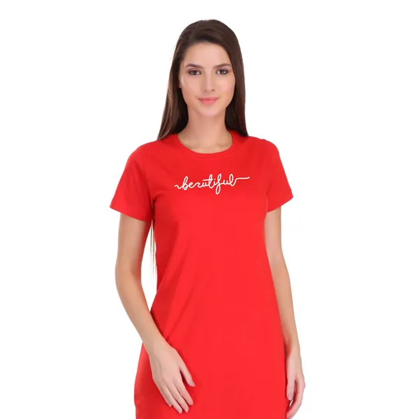Red_Cotton_Beautiful_Printed_Long_T-Shirt_For_Women