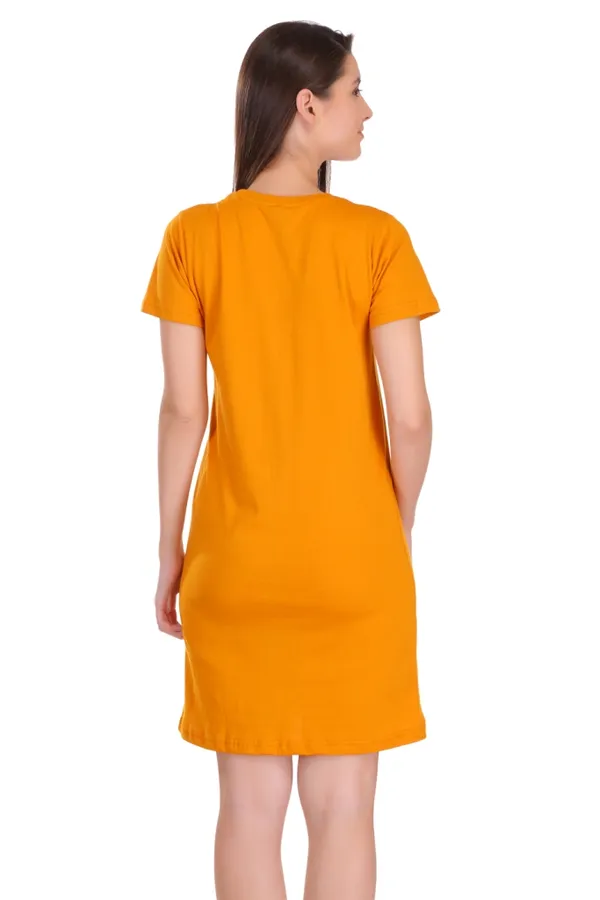 Yellow_Cotton_Beautiful_Printed_Long_T-Shirt_For_Women