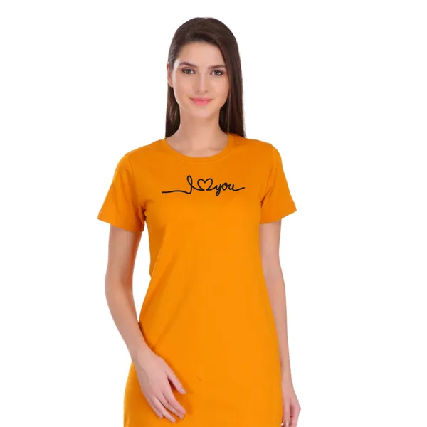 Yellow_Cotton_I_Love_You_Printed_Long_T-Shirt_For_Women