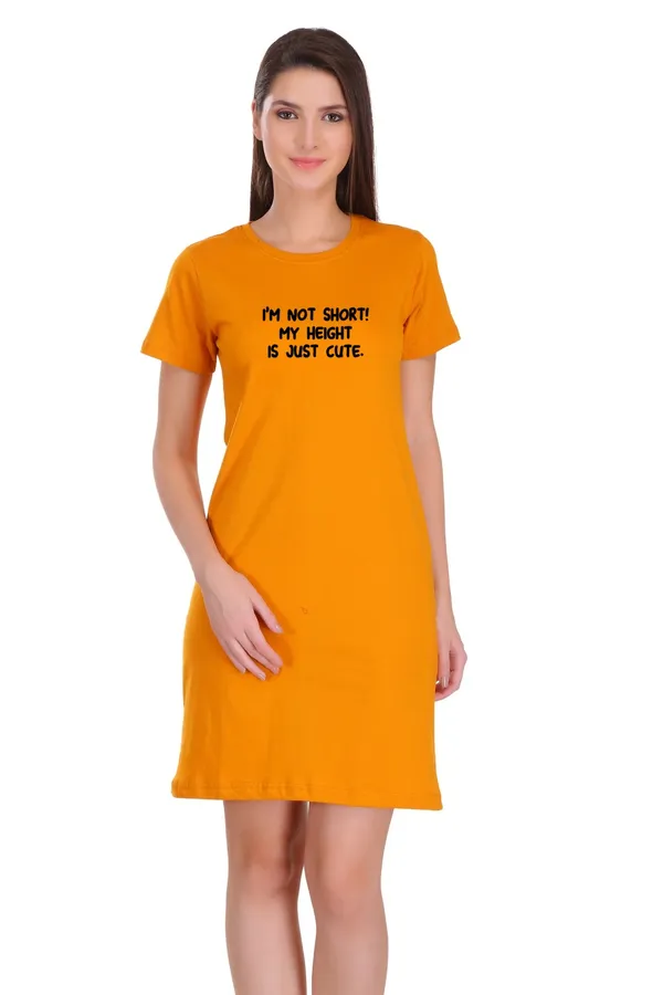 Yellow_Cotton_Short_But_Cute_Printed_Long_T-Shirt_For_Women