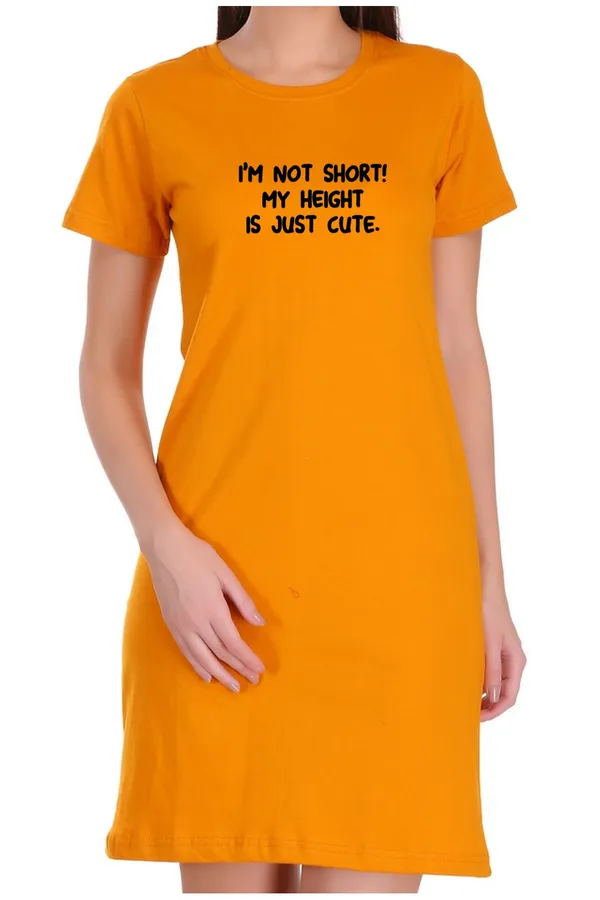 Yellow_Cotton_Short_But_Cute_Printed_Long_T-Shirt_For_Women