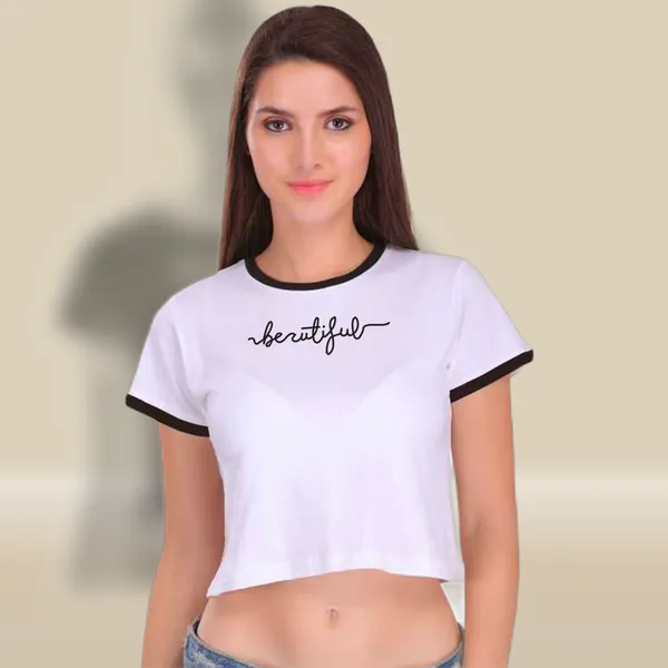 White_Cotton_Beautiful_Printed_Ringer_Crop_Top_For_Women
