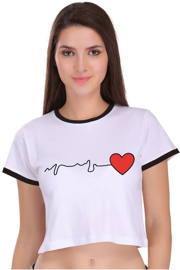 White_Cotton_Heart_Beat_Printed_Ringer_Crop_Top_For_Women