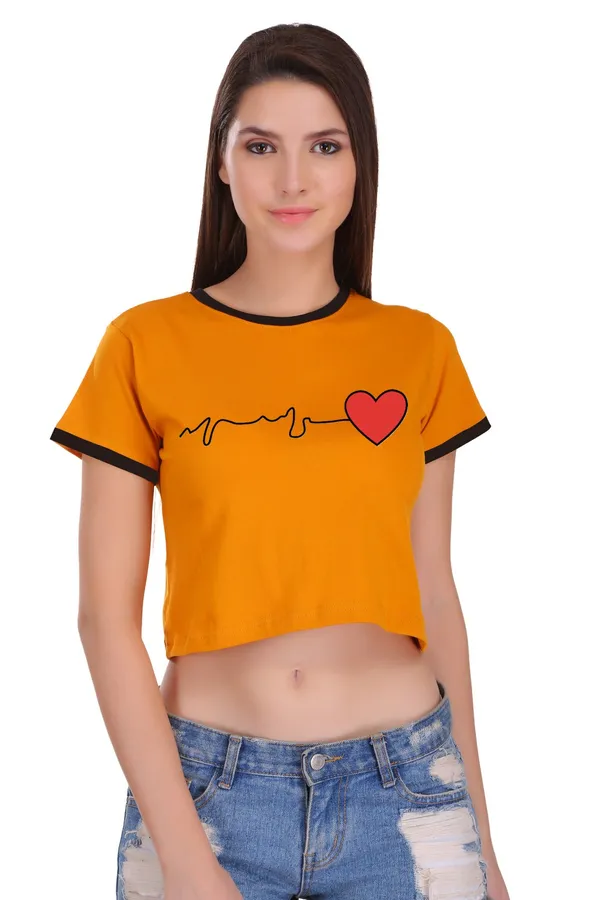 Yellow_Cotton_Heart_Beat_Printed_Ringer_Crop_Top_For_Women