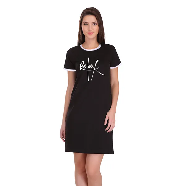 Black_Cotton_Relax_Printed_Ringer_Long_T-Shirt_For_Women