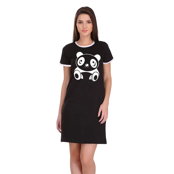Black_Cotton_Cute_Panda_Printed_Ringer_Long_T-Shirt_For_Women