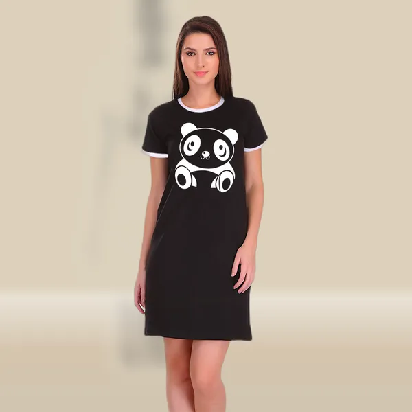 Black_Cotton_Cute_Panda_Printed_Ringer_Long_T-Shirt_For_Women