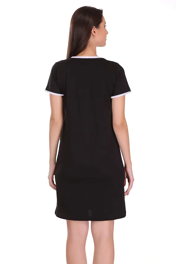 Black_Cotton_Cute_Panda_Printed_Ringer_Long_T-Shirt_For_Women