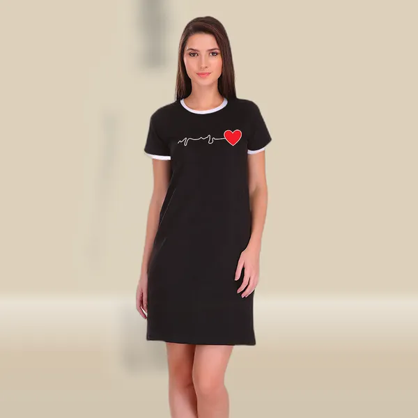 Black_Cotton_Heart_Beat_Printed_Ringer_Long_T-Shirt_For_Women