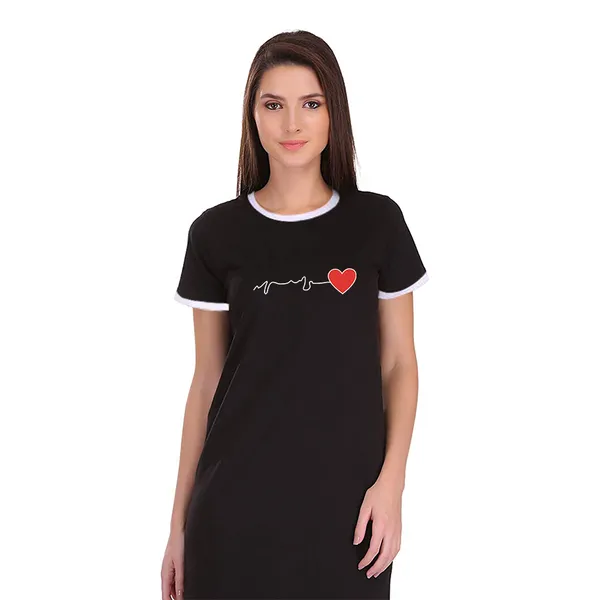 Black_Cotton_Heart_Beat_Printed_Ringer_Long_T-Shirt_For_Women
