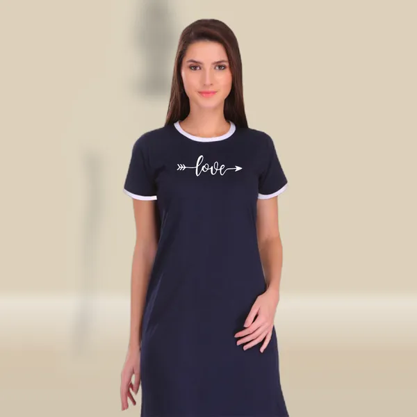 Navy_Blue_Cotton_Love_Printed_Ringer_Long_T-Shirt_For_Women