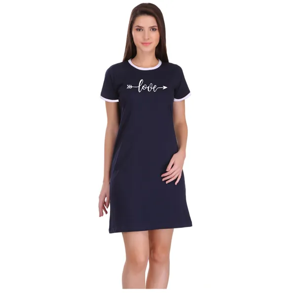 Navy_Blue_Cotton_Love_Printed_Ringer_Long_T-Shirt_For_Women