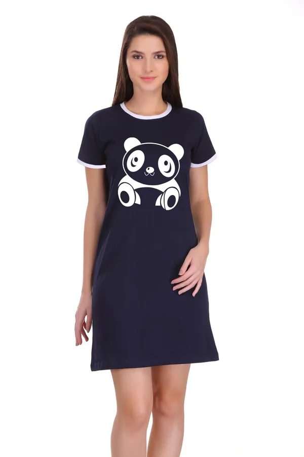 Navy_Blue_Cotton_Cute_Panda_Printed_Ringer_Long_T-Shirt_For_Women