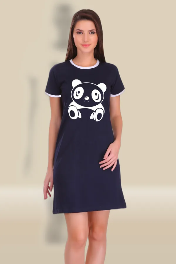 Navy_Blue_Cotton_Cute_Panda_Printed_Ringer_Long_T-Shirt_For_Women
