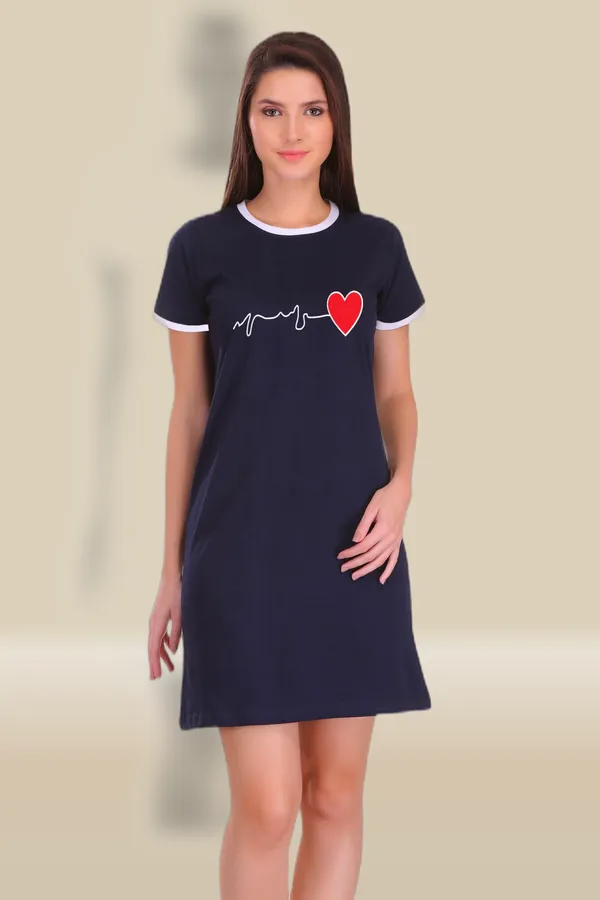 Navy_Blue_Cotton_Heart_Beat_Printed_Ringer_Long_T-Shirt_For_Women