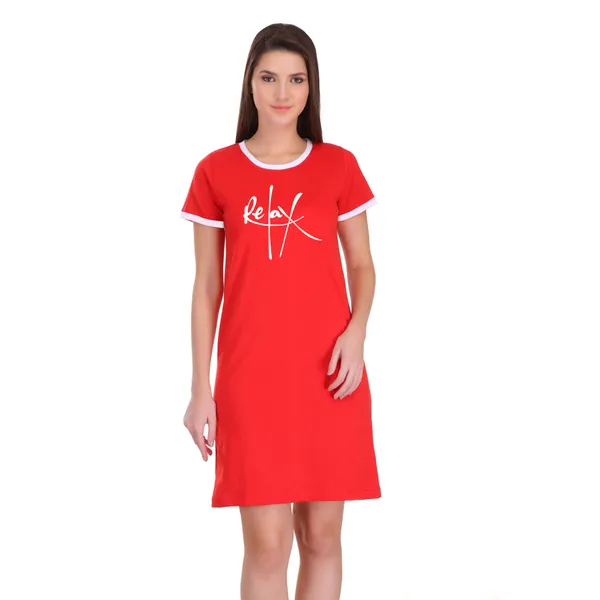 Red_Cotton_Relax_Printed_Ringer_Long_T-Shirt_For_Women
