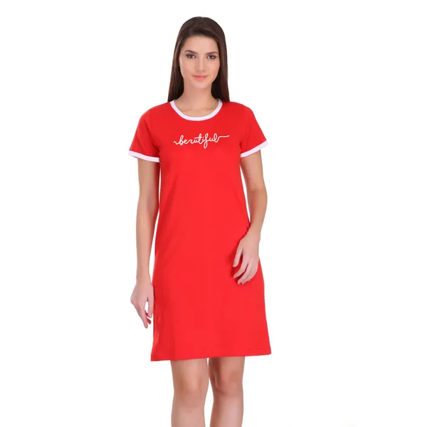 Red_Cotton_Beautiful_Printed_Ringer_Long_T-Shirt_For_Women