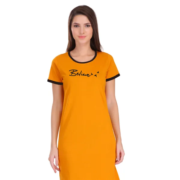Yellow_Cotton_Believe_Printed_Ringer_Long_T-Shirt_For_Women