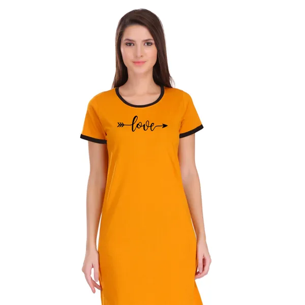 Yellow_Cotton_Love_Printed_Ringer_Long_T-Shirt_For_Women