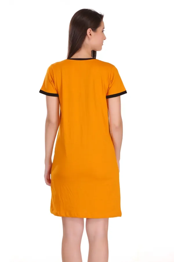 Yellow_Cotton_Relax_Printed_Ringer_Long_T-Shirt_For_Women