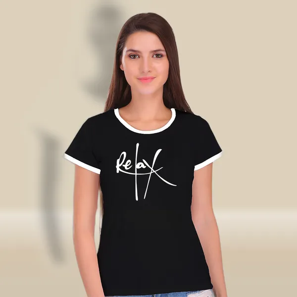 Black_Cotton_Relax_Printed_Ringer_T-Shirt_For_Women