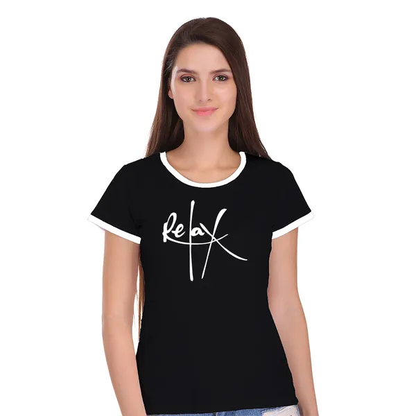 Black_Cotton_Relax_Printed_Ringer_T-Shirt_For_Women