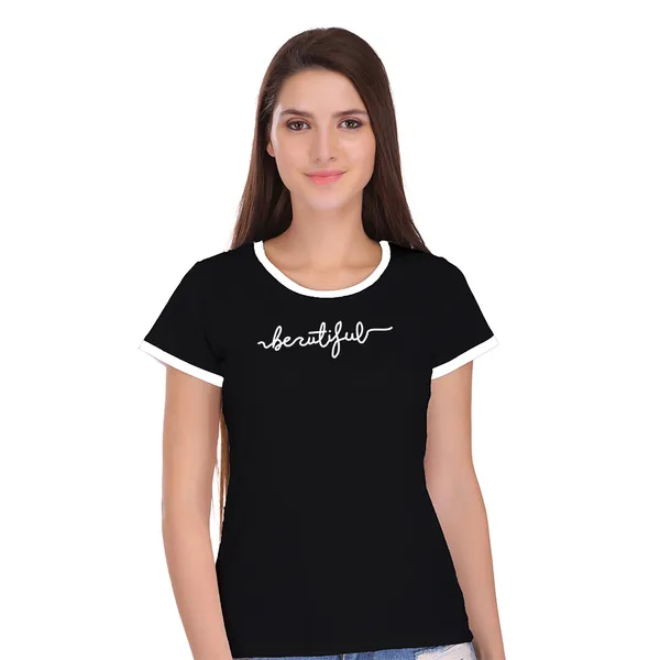 Black_Cotton_Beautiful_Printed_Ringer_T-Shirt_For_Women