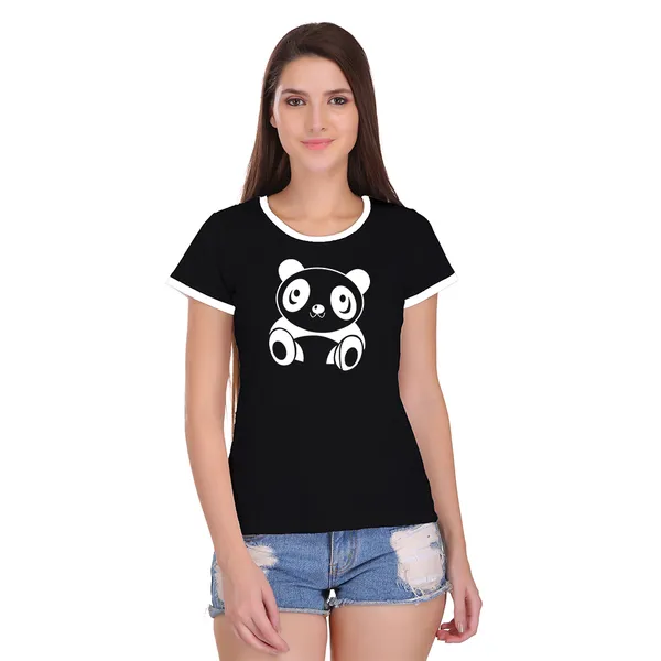 Black_Cotton_Cute_Panda_Printed_Ringer_T-Shirt_For_Women