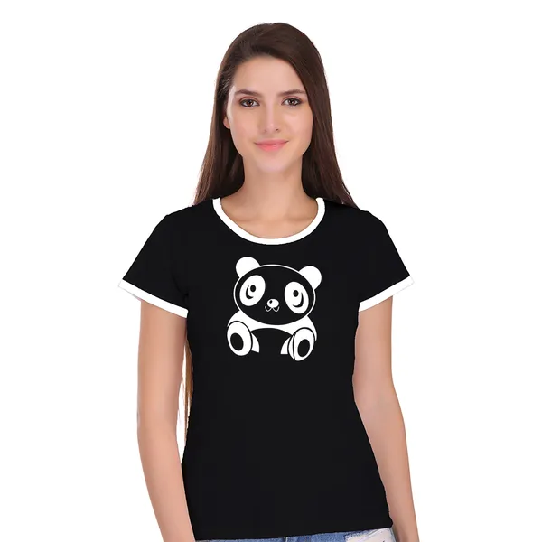 Black_Cotton_Cute_Panda_Printed_Ringer_T-Shirt_For_Women
