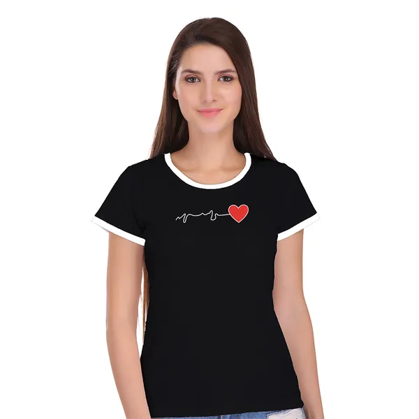 Black_Cotton_Heart_Beat_Printed_Ringer_T-Shirt_For_Women