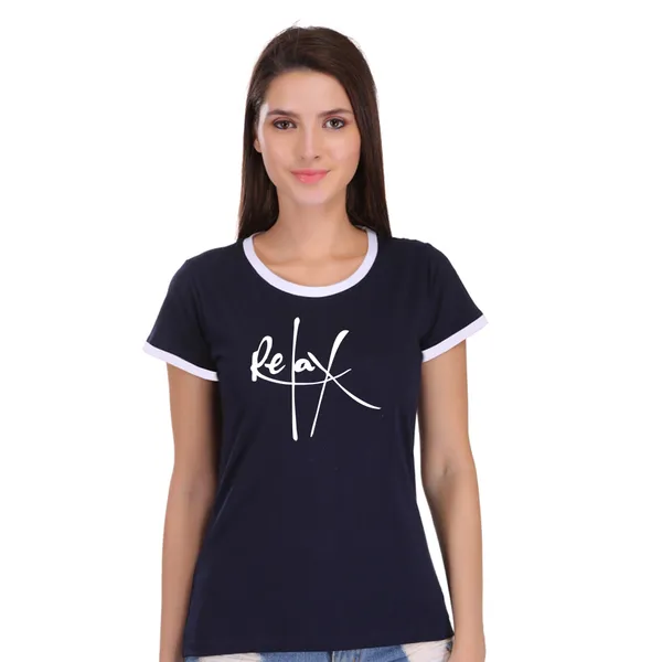 Navy_Blue_Cotton_Relax_Printed_Ringer_T-Shirt_For_Women
