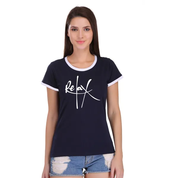 Navy_Blue_Cotton_Relax_Printed_Ringer_T-Shirt_For_Women